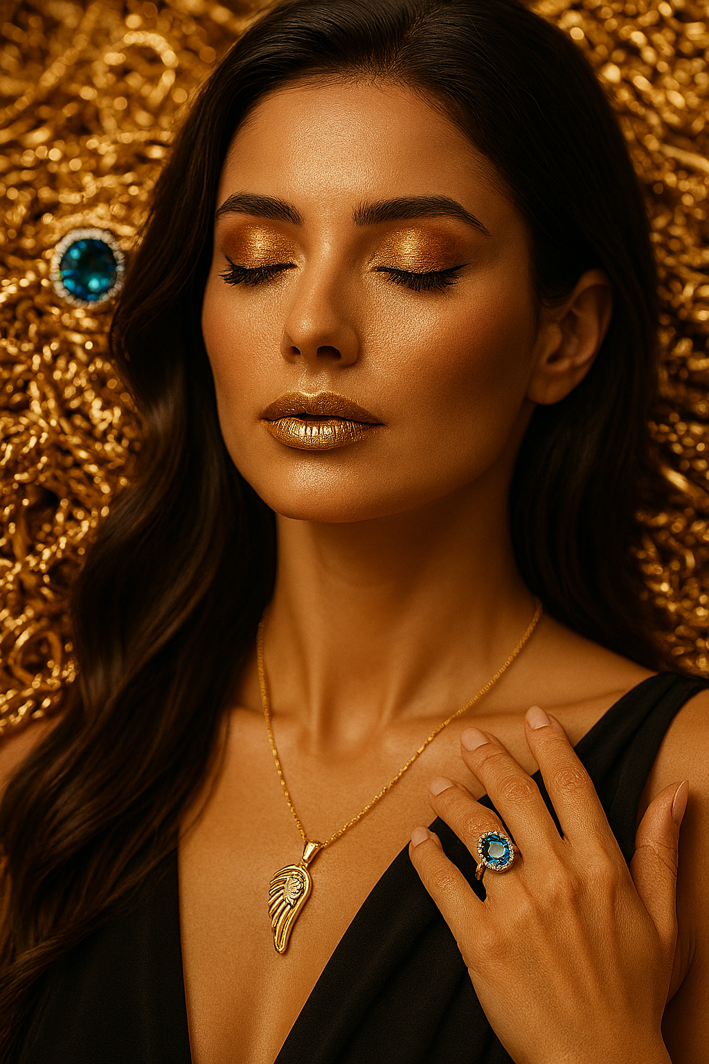 kobieta wisiorek i pierścien